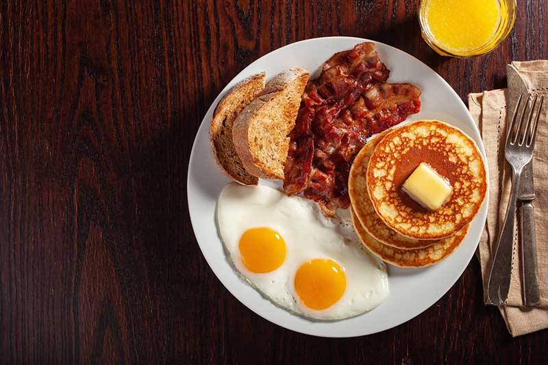 classic American breakfast in Rhode Island